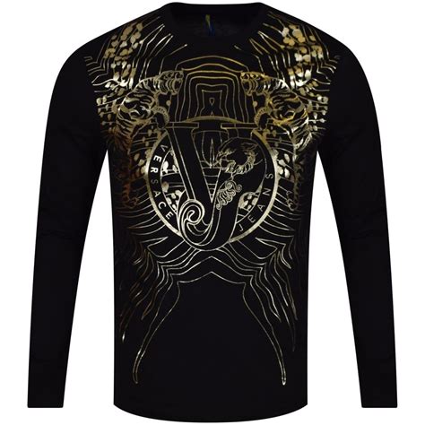 versace gold shirts|versace long sleeve t shirt.